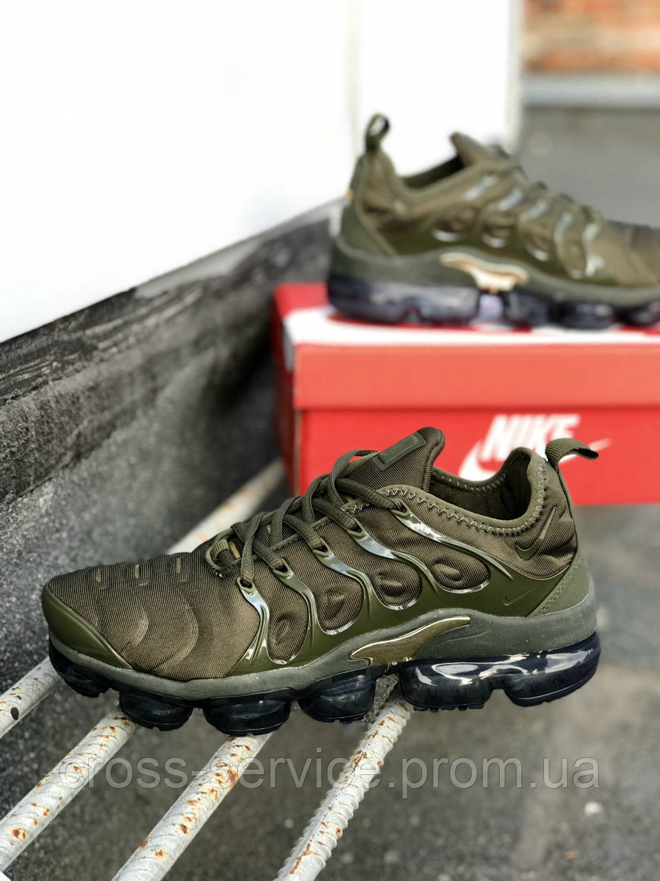 

Кроссовки мужские Nike VaporMax plus найк вапормакс вапормах плюс хаки зеленые найки вапор макс мах крассовки