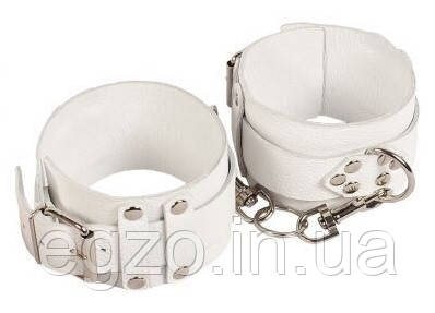 

Оковы на ноги "Leather Dominant Leg Cuffs" white - Белые, Белый