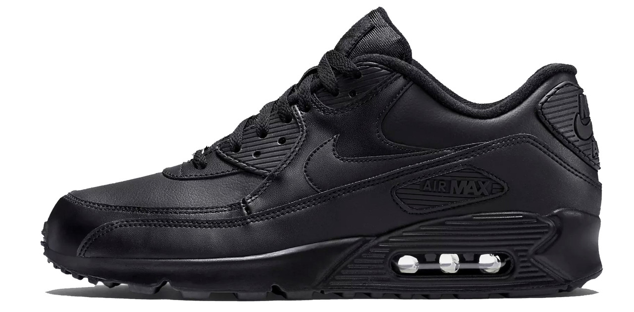Кроссовки Nike Air Max 90 Leather Black Черные мужские 43 (27,5 см)