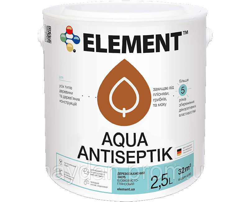 

Антисептик для дерева ELEMENT AQUA ANTISEPTIK, бесцветный