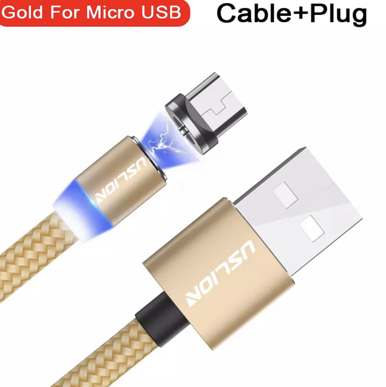 

Магнитный USB кабель Lighting для Iphone/IPad золотой