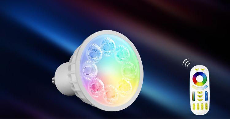 

Світлодіодна смарт лампочка MiLight, 4W, RGB + CCT,GU10, дистанційне керування