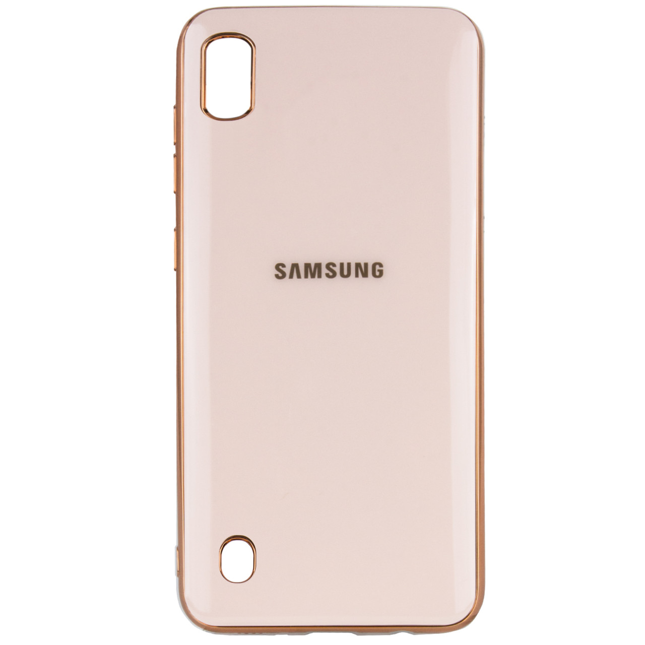 

TPU чехол GLOSSY LOGO для Samsung Galaxy A10 (A105F), Розовый / rose gold