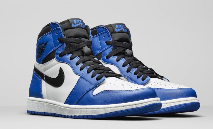 

Мужские кроссовки Air Jordan 1 Game Royal Features white blue, Белый с синим