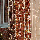 [ОПТ] Уличная светодиодная новогодняя гирлянда "Занавес" с мерцанием, 480LED, 3м*3м, IP-44, (теплый белый), фото 5