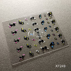 3D наклейки для дизайну нігтів XF249 (коти)