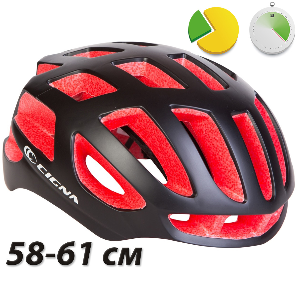 Шлем велосипедный взрослый СIGNA TT-4 размер L (58-61 см) (чёрно-красн