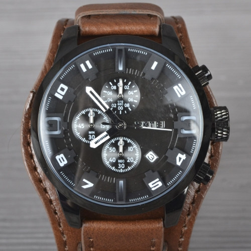 

Мужские классические часы Skmei 9165 Brown-Brown