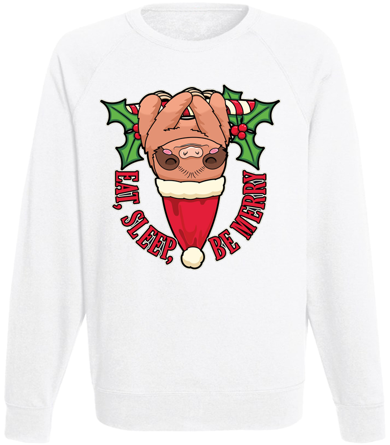 

Мужской свитшот Eat, Sleep, Be Merry (белый) XXL