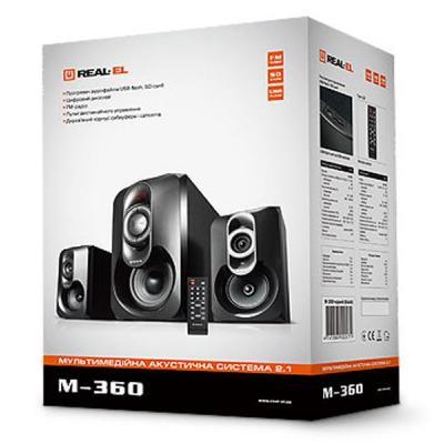 Купить Акустическая система 2.1 REAL-EL M-360 (34W, FM/SD/MMC/USB) + пульт ДУ в Киеве. Интернет-магазин 