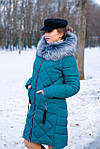 Стеганое теплое зимнее пальто Эмилия с эко-мехом, фото 3