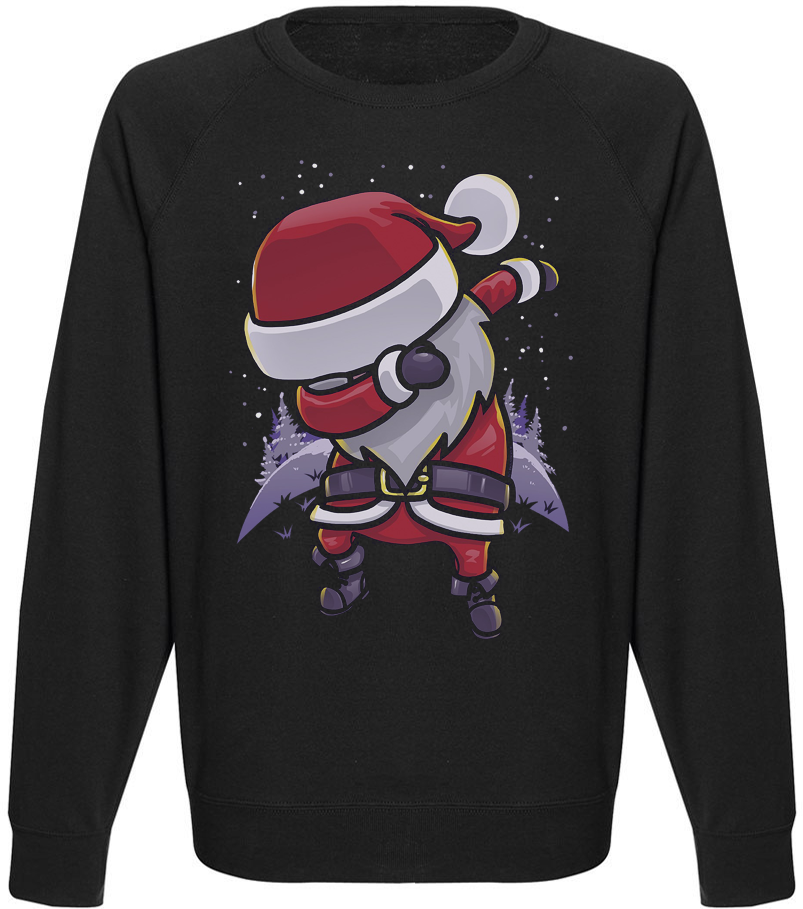 

Мужской свитшот Dabbing Santa (чёрный) XL, Черный