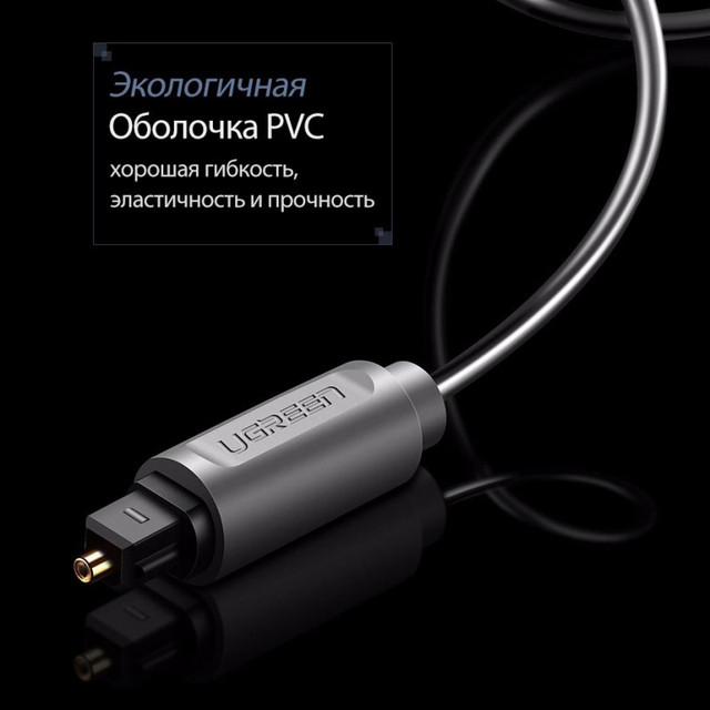 оптический аудио кабель Ugreen AV122 Toslink S/PDIF 1м 1.5м 2м 3м
