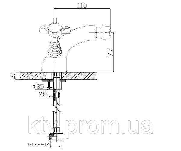 

Cмеситель для биде Imprese Сuthna 40280 zlato-n золото