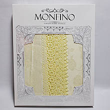 Праздничная жаккардовая скатерть в подарочной коробке Monfino 150х220см (полиэстер + хлопок)