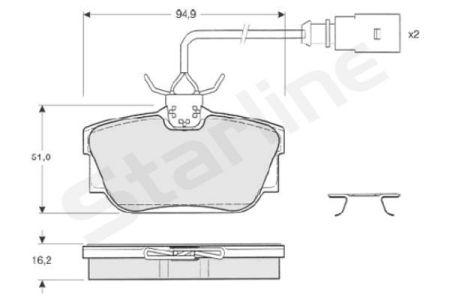 

Тормозные колодки к-кт. SEAT ALHAMBRA / VW SHARAN / VW TRANSPORTER IV / FORD GALAXY 1990-2010 г.