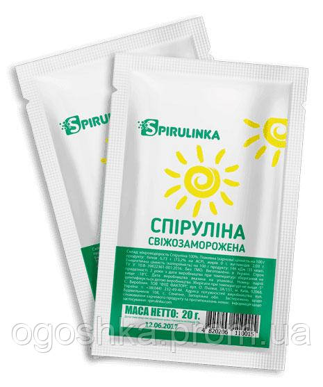 

Спирулина (водоросли) свежезамороженная, пакет Актив (120 шт по 20 г), Spirulinka