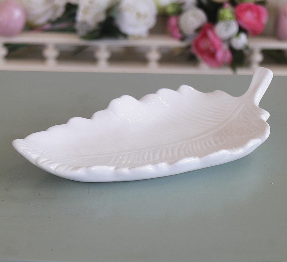 

Декоративная тарелка - перо Мили белая керамика L21см Гранд Презент 3914900-1 длин. перо