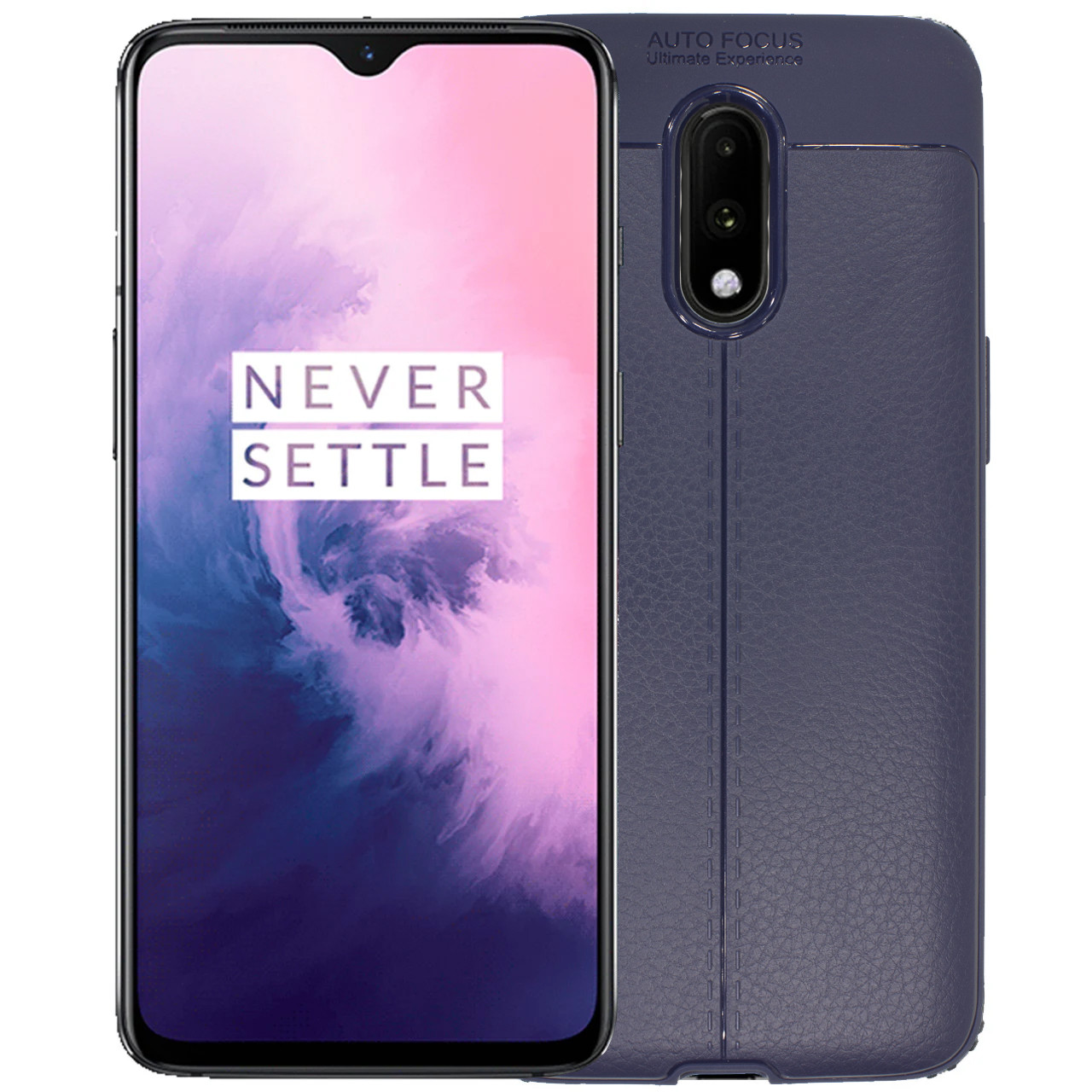 

✲Силиконовая накладка C-KU Carbon Fiber Series Blue для смартфона OnePlus 7 противоударный бампер чехол