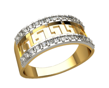 Золотое кольцо с накладкой Версаче