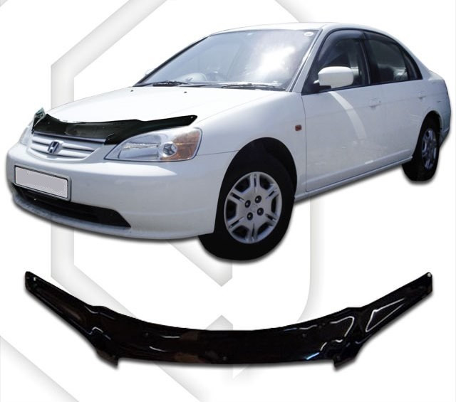 

Дефлектор капота Honda Civic с 2001-2003 седан, Мухобойка Honda Civic