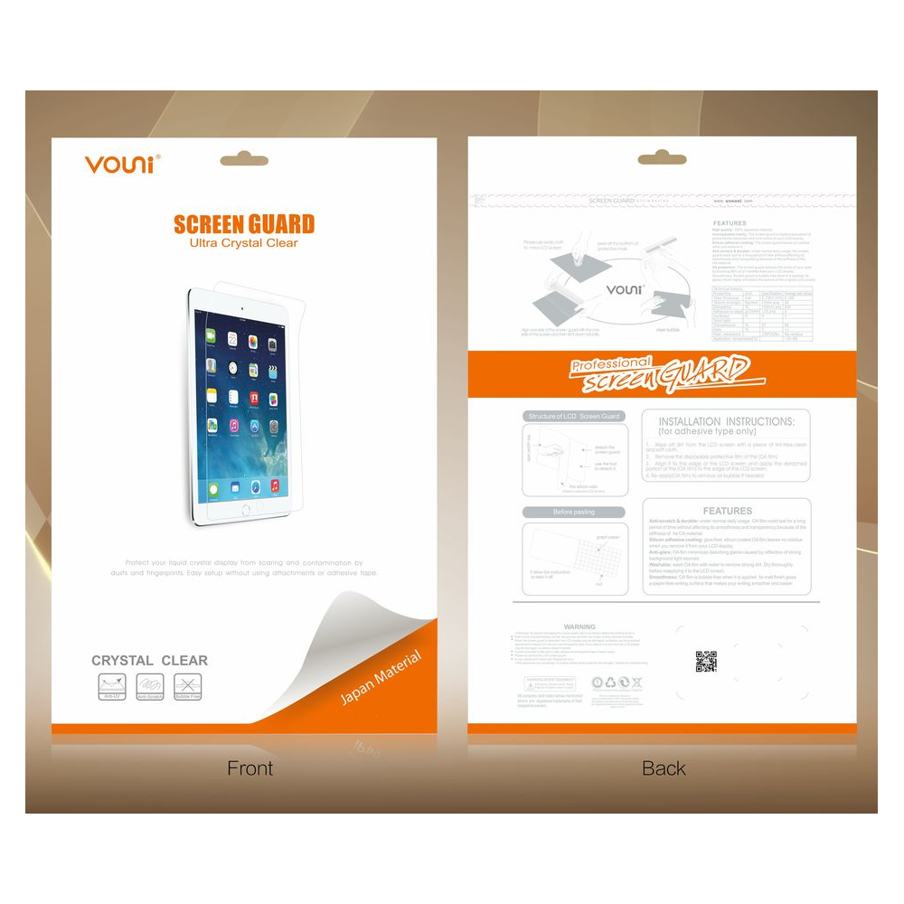 Защитная пленка Vouni для iPad Air, iPad Air 2, iPad Pro 9.7, iPad 201