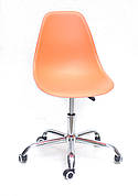 Офісний пластиковий стілець на коліщатках регулируемыйNik Office Onder Mebli, помаранчевий 70