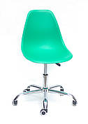 Офісний пластиковий стілець на коліщатках регульований Nik Office Onder Mebli, зелений 47