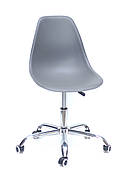 Офісний пластиковий стілець на коліщатках регульований Nik Office Onder Mebli, сірий 21