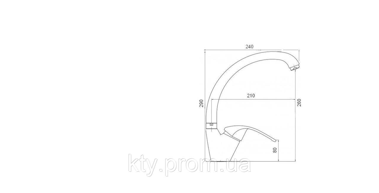 

Смеситель для кухни Globus Lux Queensland GLQU-0103S-BIG ST-Steel шпилька. Кран