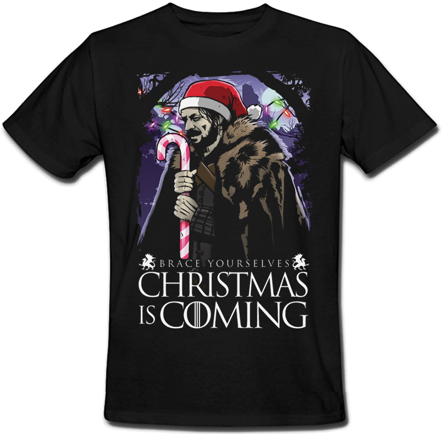 

Футболка Game Of Thrones - Brace Yourselves Christmas Is Coming (чёрная) L