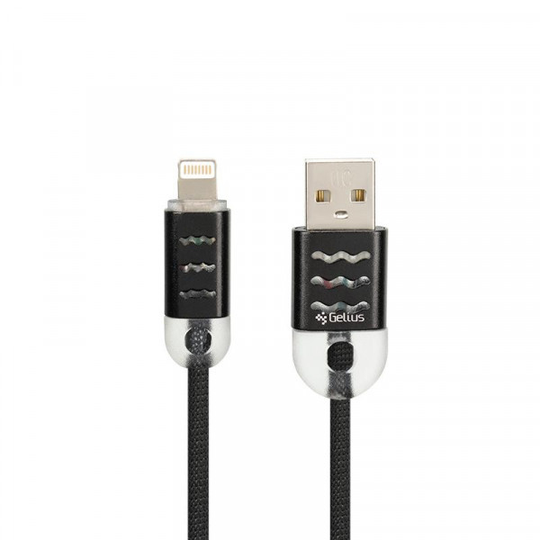 

USB кабель для iphone ipad Gelius Pro Wave Light, Черный