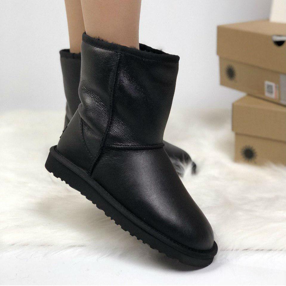 

UGG Classic Short Leather Black | полностью натуральные; черные; кожаные; угги классик 37eur - 23.5cm