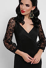 Жіноча коктейльне чорне плаття Флоренція д/р S,, фото 2