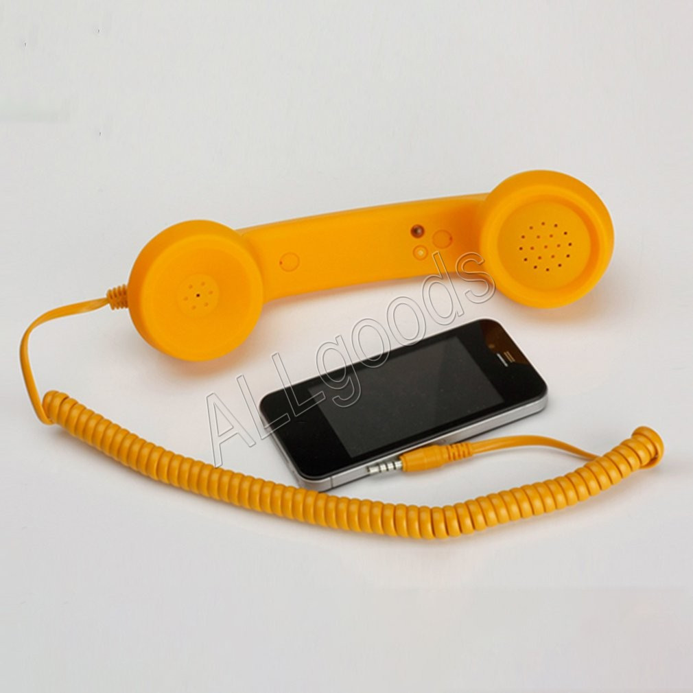 Трубка ретро для мобильного телефона Оранжевая  (Уценка-мятая коробка)