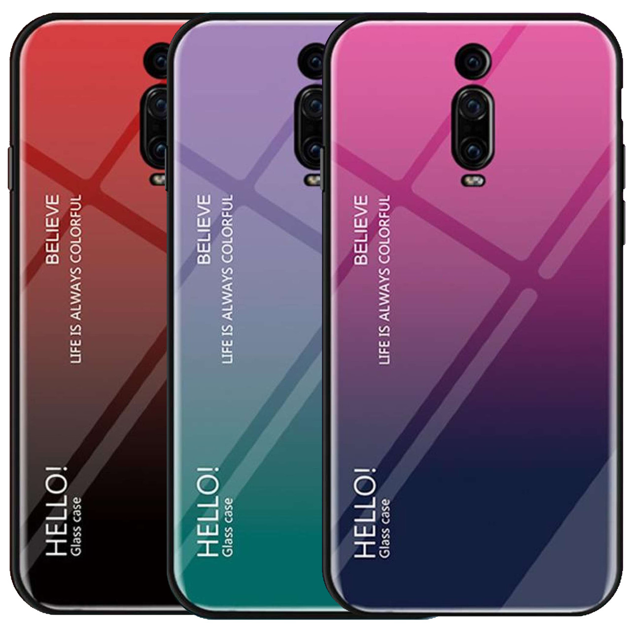 

TPU+Glass чехол Gradient HELLO для Xiaomi Redmi K20 / K20 Pro / Mi9T / Mi9T Pro