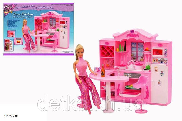 Игрушечная мебель для кукол кухня с барной стойкой Gloria 2616