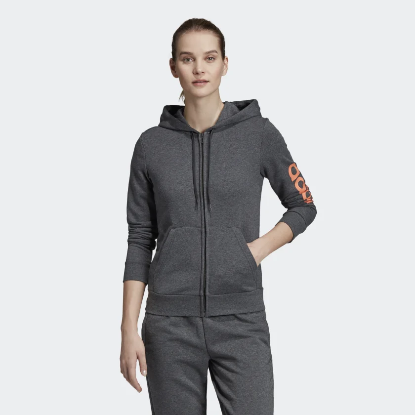 

Оригинальная женская олимпийка Adidas Essentials Linear Full Zip Hoodie, M