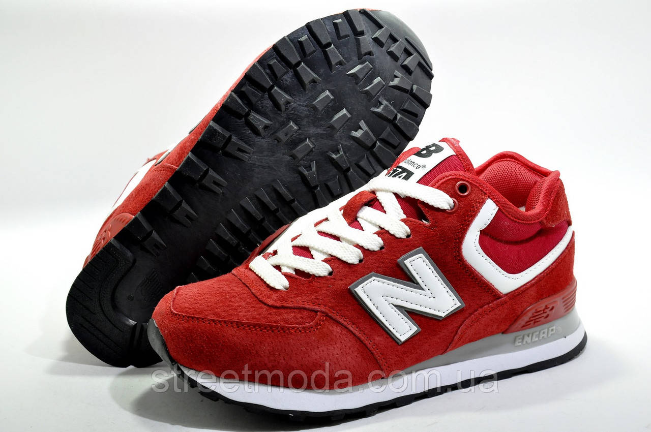 

Женские кроссовки на меху в стиле New Balance 574, Красный/Белый 39-25см.