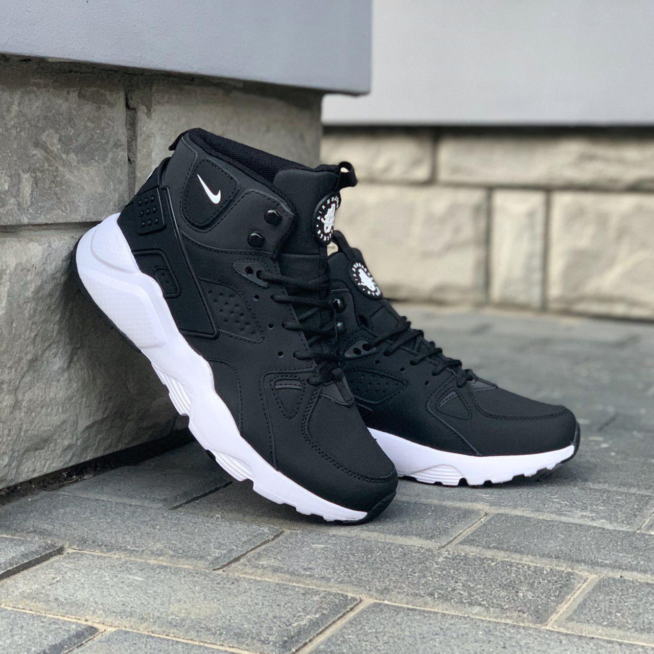 

Nike Air Huarache High Top Winter Black White | кроссовки мужские; зимние; высокие; черно-белые 11us - 45eur - 29cm, Черно-белый