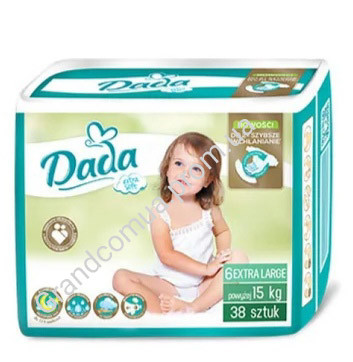 

Подгузники памперсы для детей дада Dada extra soft 6 38 штук, 15+ кг, Белый