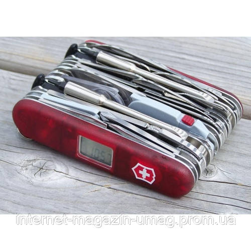 

Нож Victorinox SwissChamp XAVT прозрачный красный