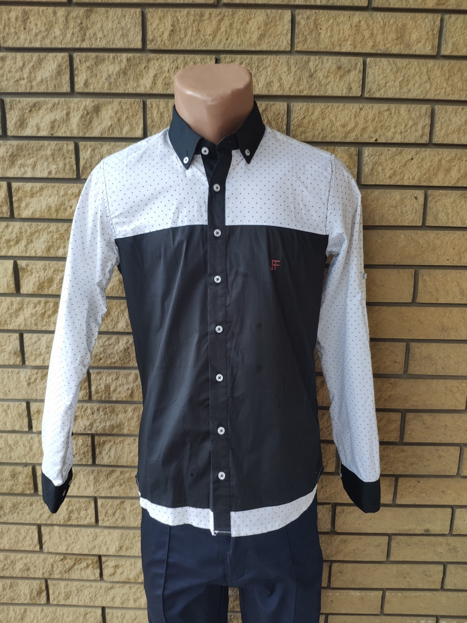 Рубашка мужская коттоновая брендовая высокого качества JFF, Турция