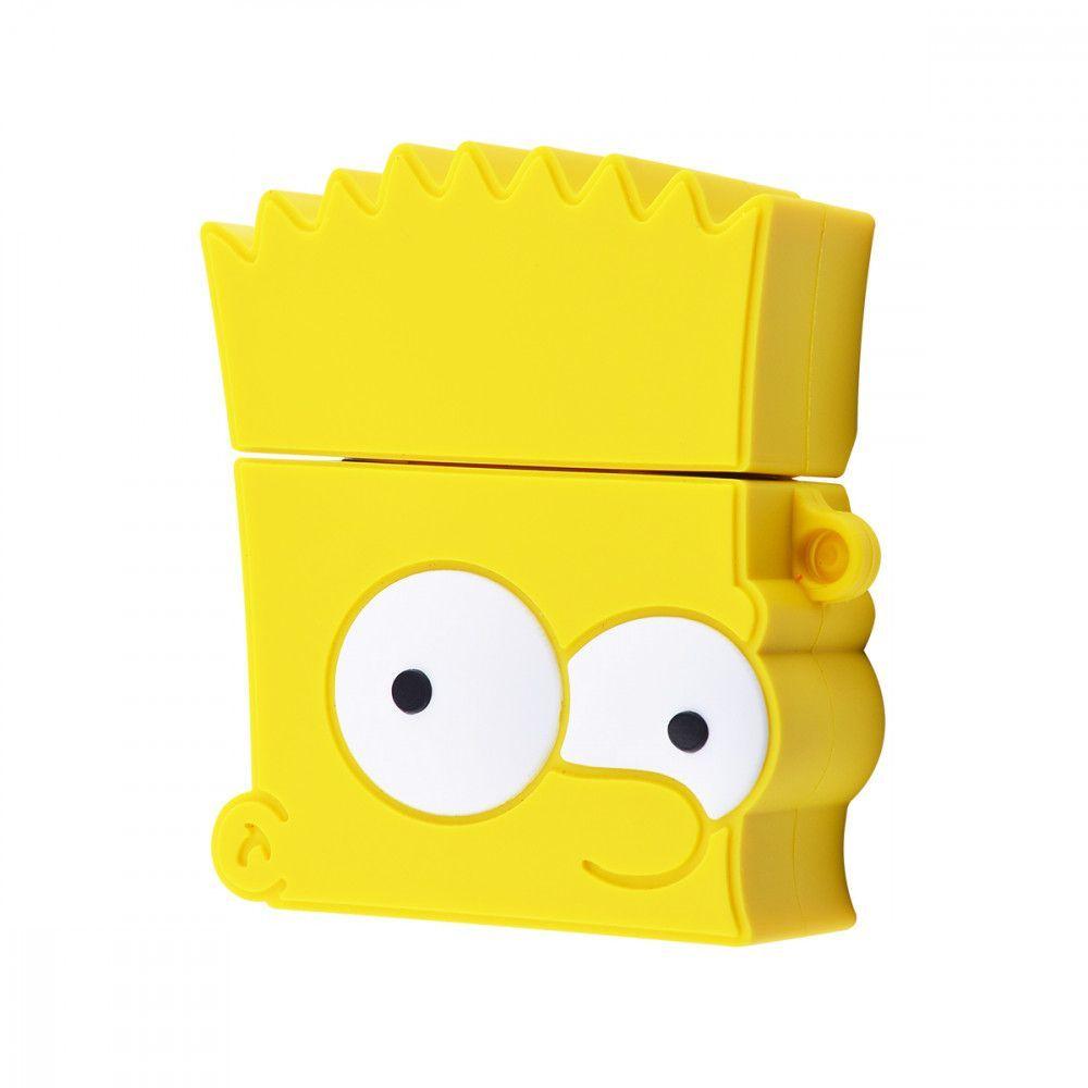 

Силиконовый чехол с карабином для наушников Apple AirPods XCase Bart Simpson (Барт Симпсон) Желтый, Yellow