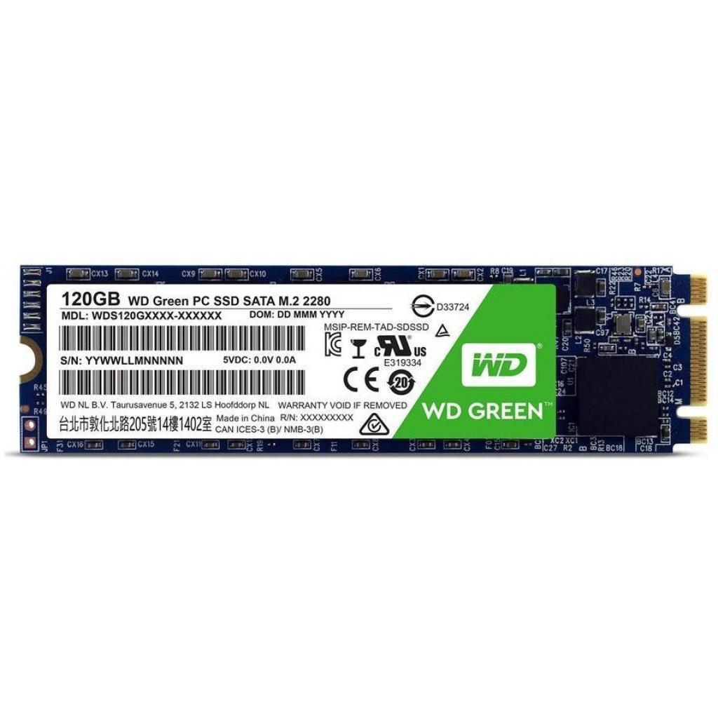 

Твердотельный накопитель M.2 120Gb, Western Digital Green, SATA3, TLC 3D NAND, 540/310 MB/s (WDS120G2G0B)