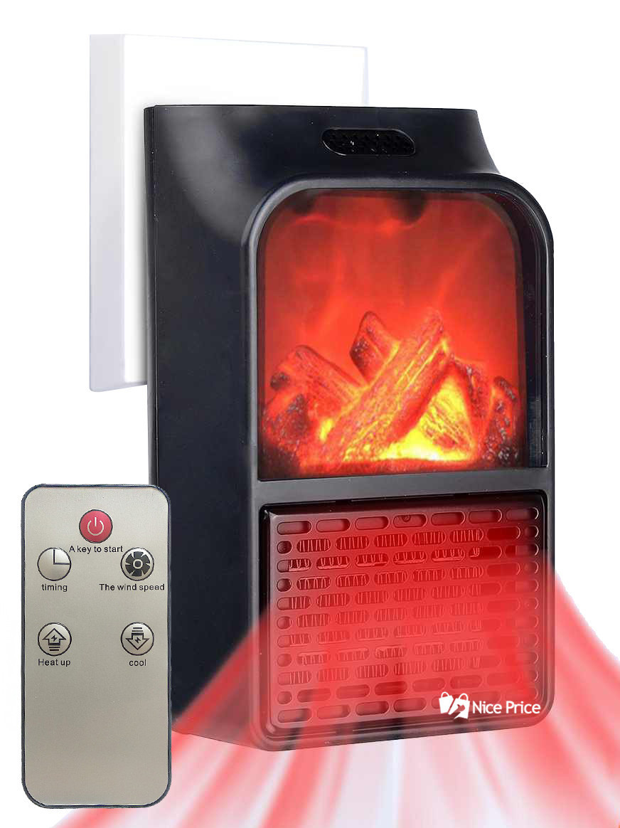 

Термовентилятор (обогреватель) камин Flame Heater с пультом Black