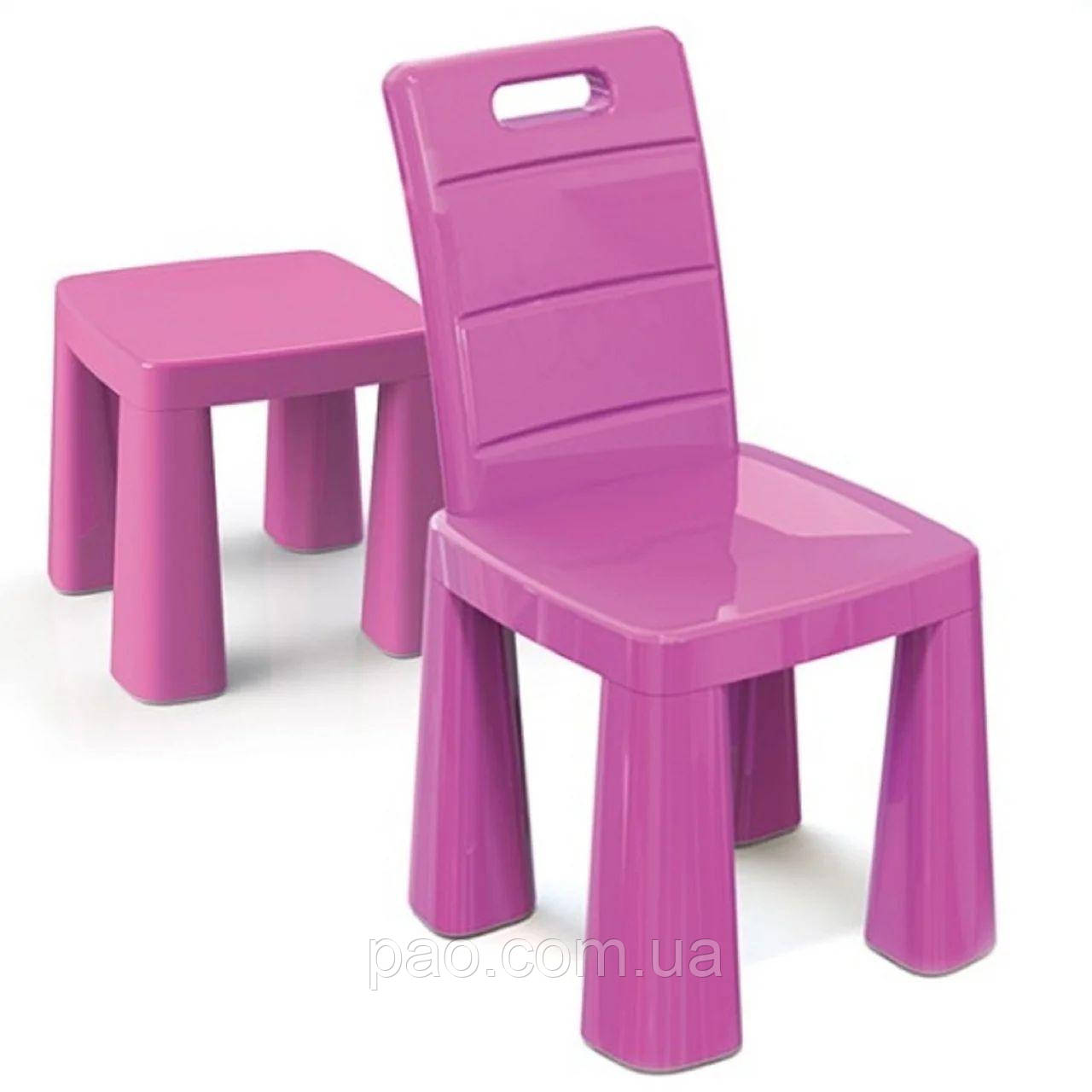 Пластиковый стульчик для детей ТМ Doloni 2в1, стул-табурет розовый