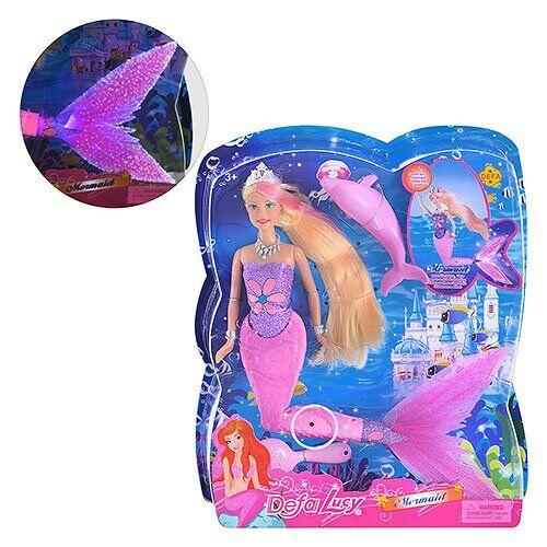 Кукла 8243 (12шт) русалочка, шарнирная, светится хвост, дельфин, расчеНет в наличии