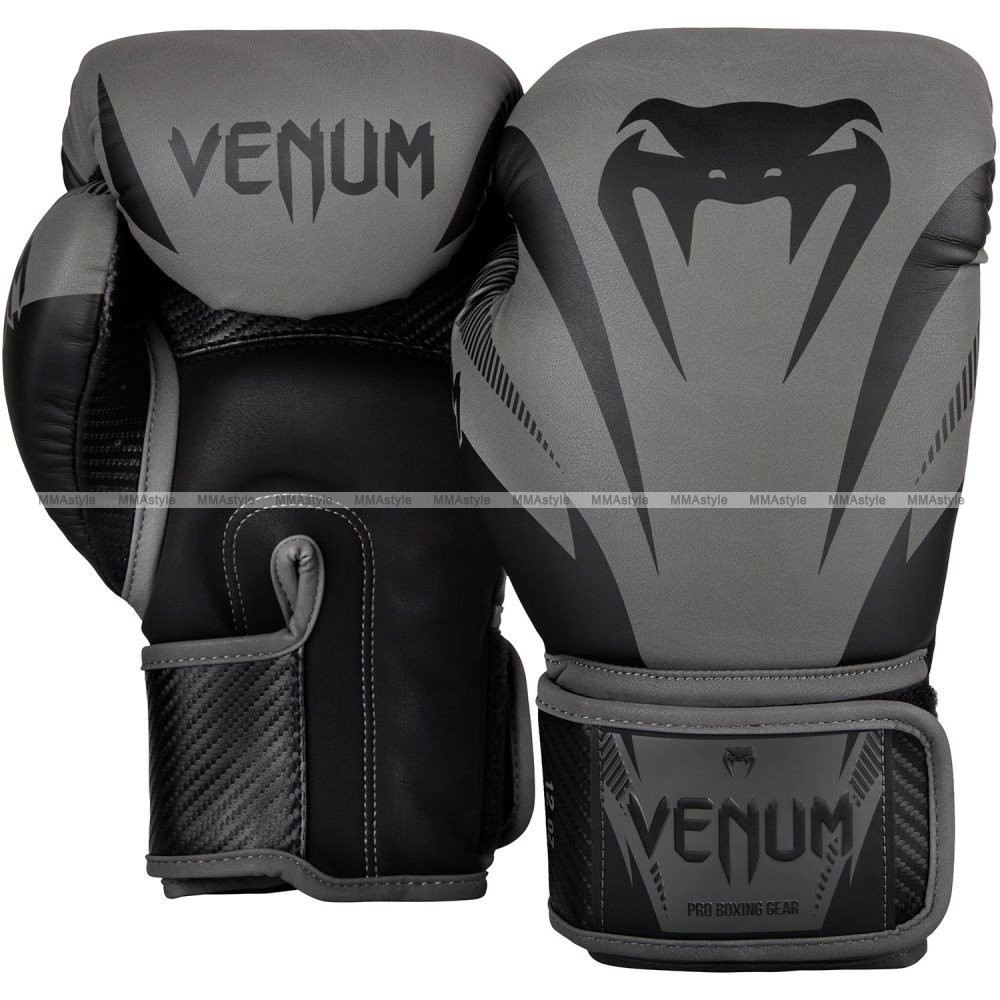 

Боксерские перчатки Venum Impact Boxing Gloves Black/Grey 12 унций