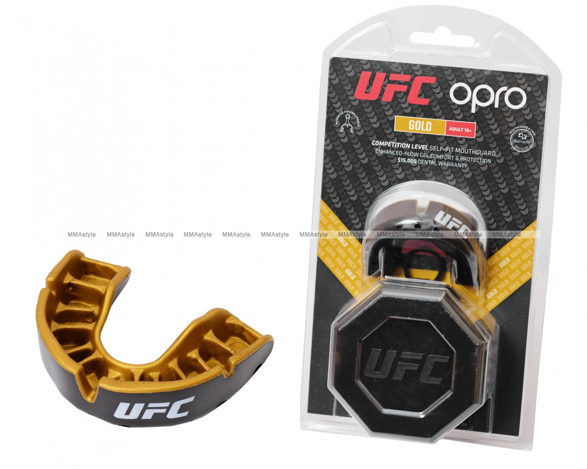 

Детская капа OPRO Self-fit UFC Full Pack Junior Gold